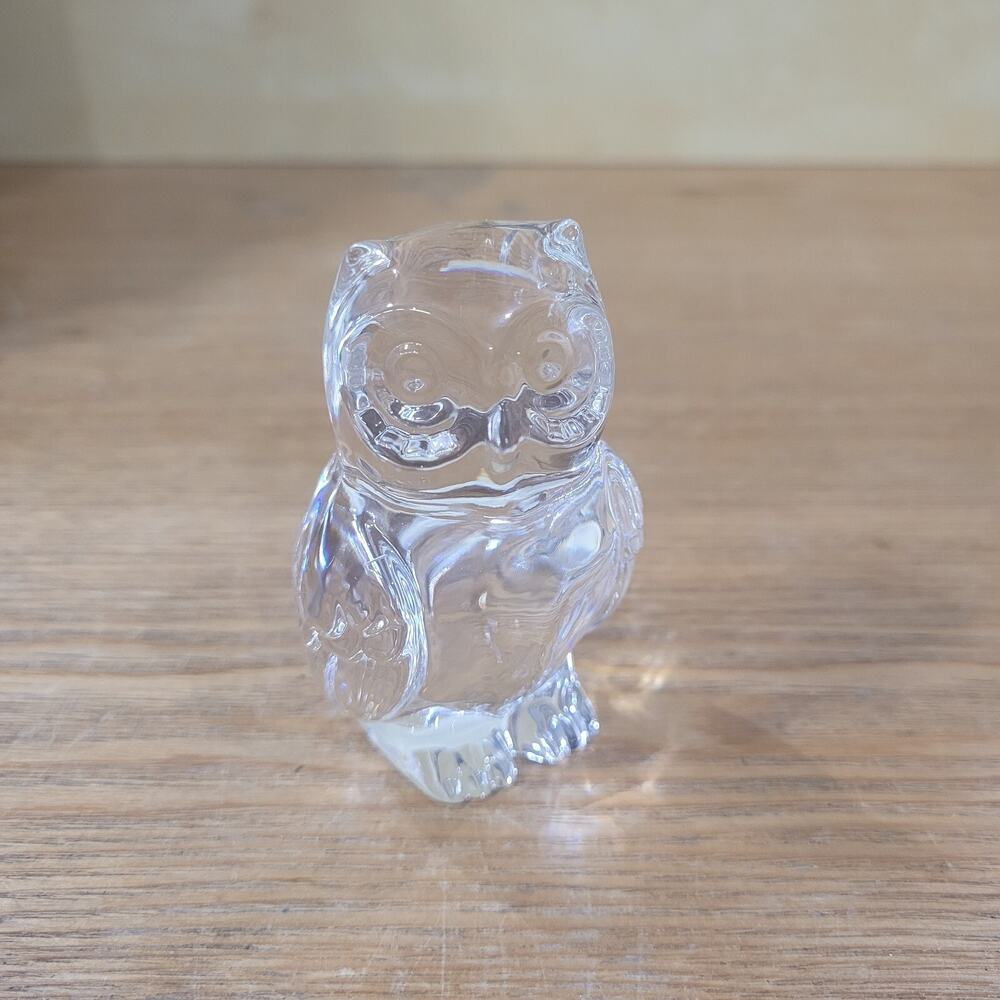 Princess House Owl Glass Paperweight Figurine 24% Lead Crystal West Germany